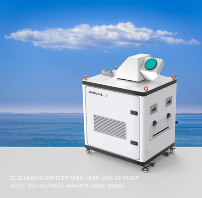 3d que explora la gama grande de la distancia los 4km-8km de la detección de la visión del Lidar de la velocidad del viento de Doppler